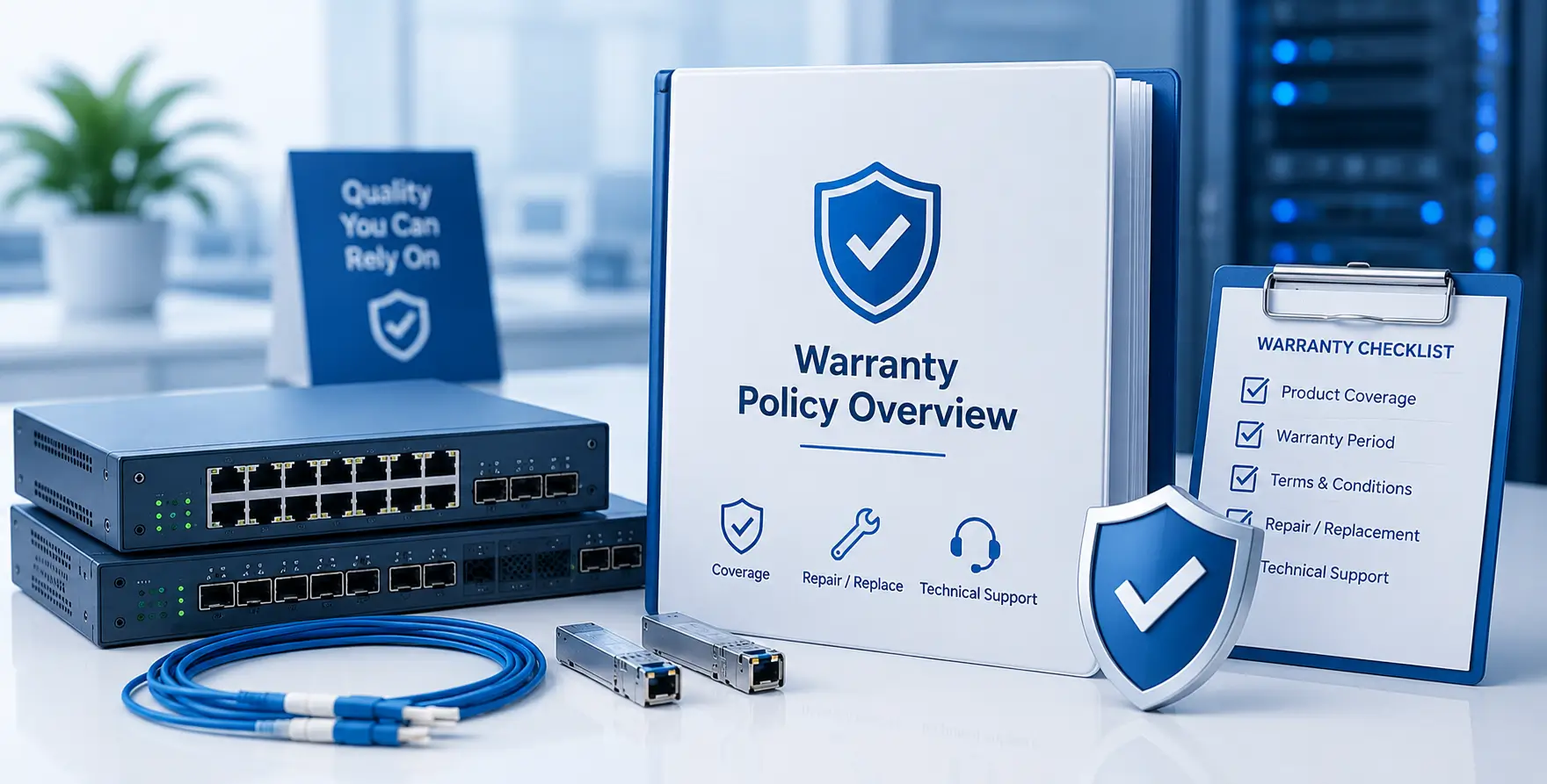 Blue shield warranty support illustration