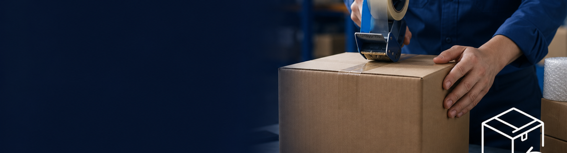 AICPLIGHT return package being sealed for return service support
