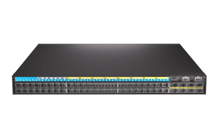 48-Port 25GbE SFP28 L3 Managed Switch with 8 x 100GbE QSFP28 Uplink Ports, 1U Rackmount Data Center Leaf Switch