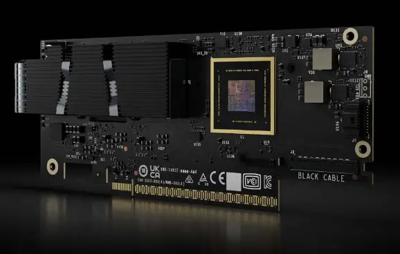 Close-up view of the C8180 NIC circuit board featuring heatsinks and core processors