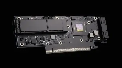 Front view of an NVIDIA ConnectX-9 SuperNIC high-speed network adapter card